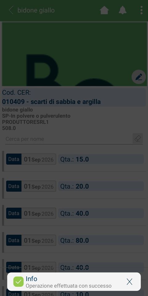 Schermata di scarico e creazione dell'XFIR